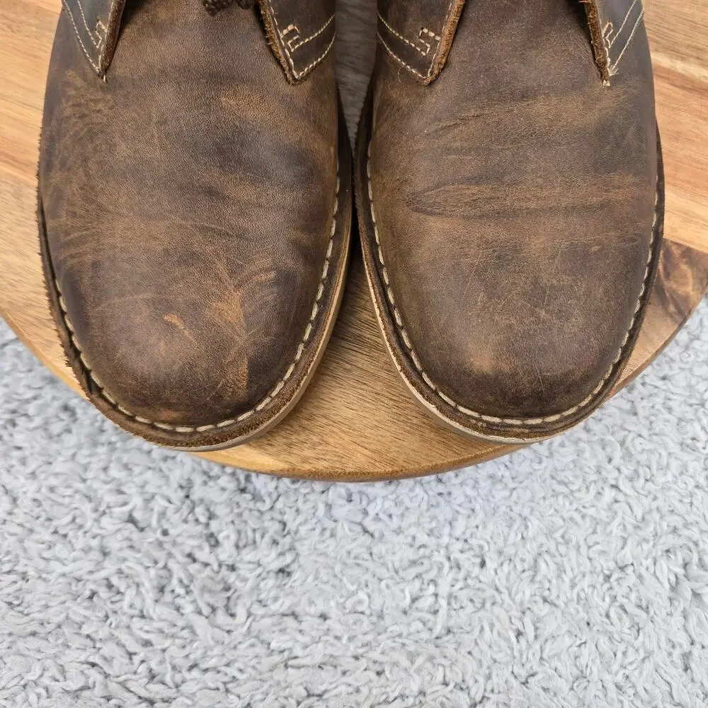 Clarks Mens 11.5M Bushacre 2 Brown Leather Distressed Daily Desert Chukka Boot